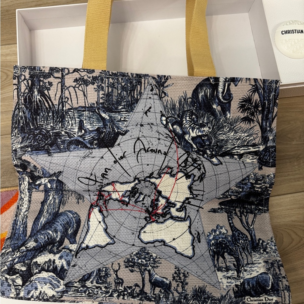 Dior Artistic Blue and Tan Tote